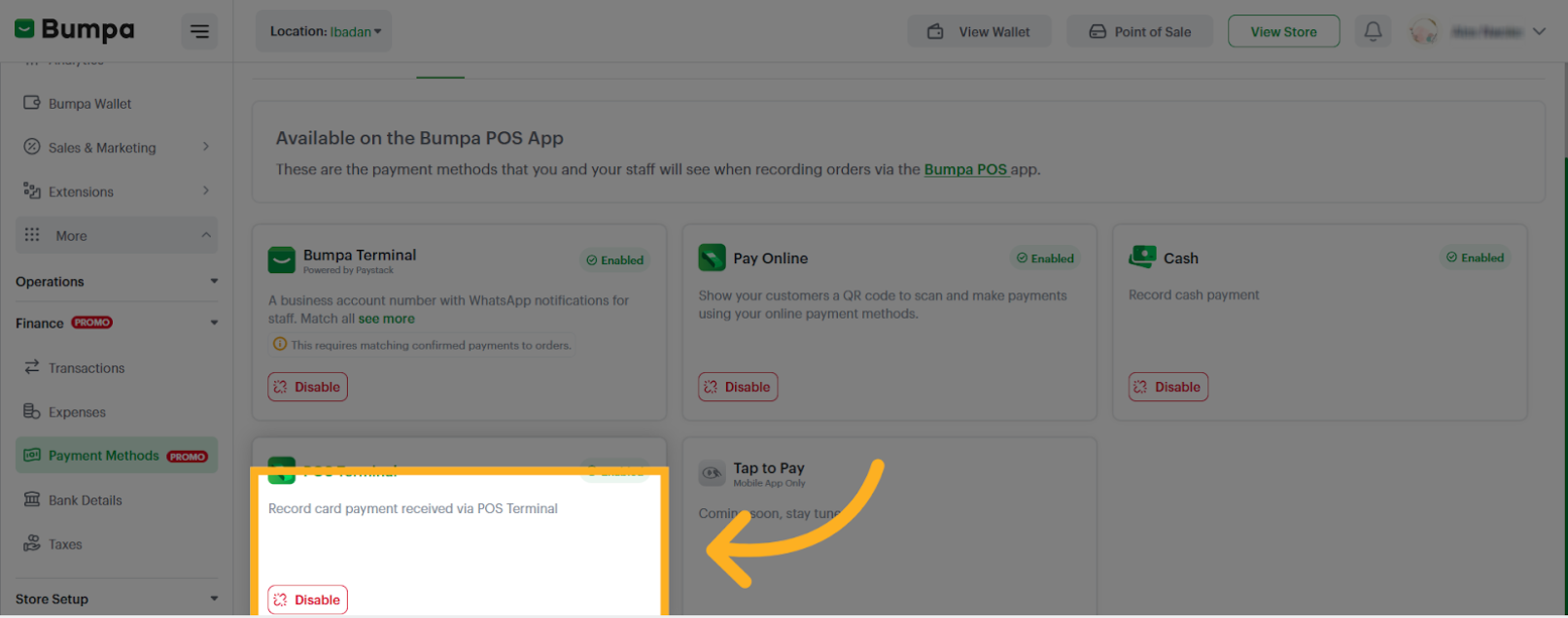 Record Card Payment via POS Again